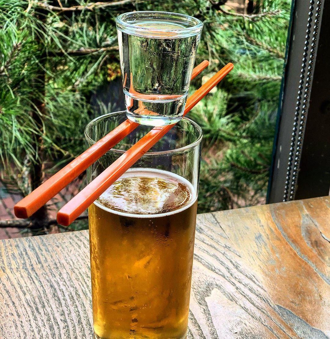 Sake bomb Japanese cocktail