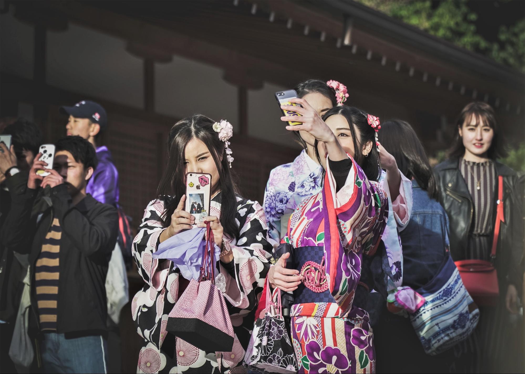 japanese in kimonos