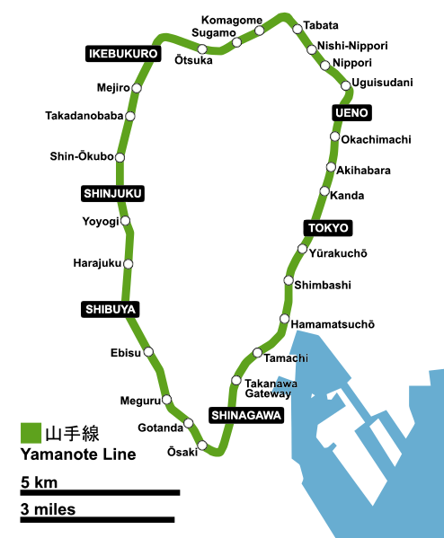 Japanese Drinking Games - yamanote line map