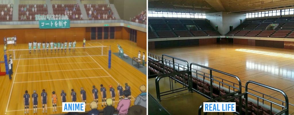 Real Life Anime Locations - Kamei Arena Sendai indoor stadium