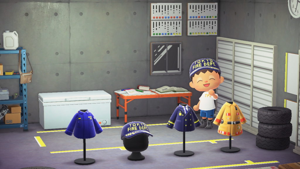 Animal Crossing safety video - Tokyo Fire Department uniform in Animal Crossing