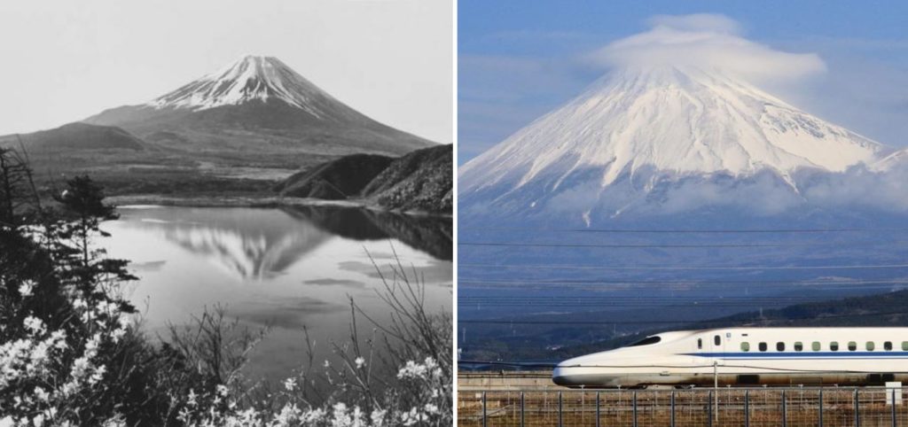 Japan Then And Now - Mt. Fuji then and now