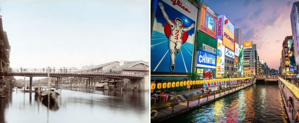 Japan Then And Now - dotonbori then and now