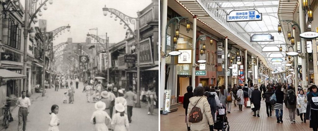 Japan Then And Now - motomachi street then and now