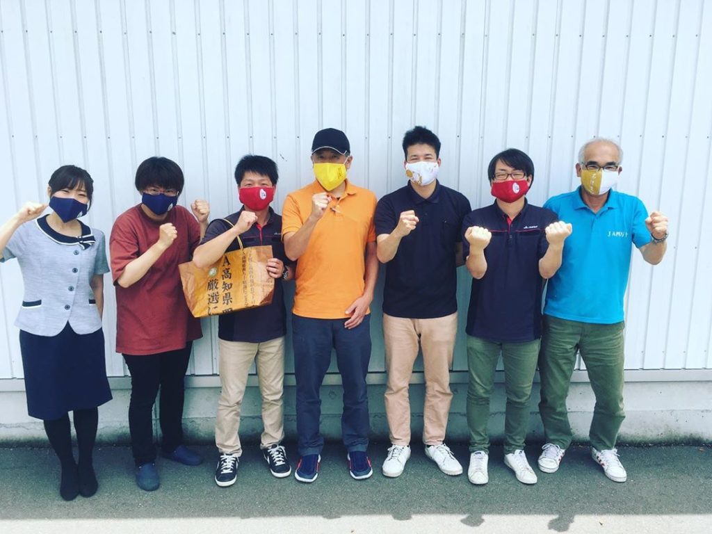 Japanese Farmers Use Masks As Ads - rice farmers in Japan wearing their respective masks