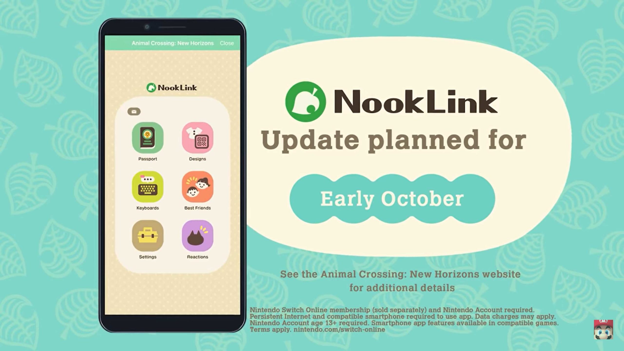 Animal Crossing Fall Update 6 - nooklink update