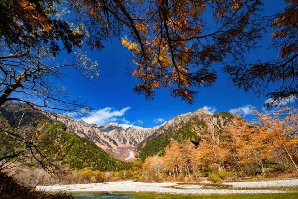 Mountains in Japan - autumn view of kamikochi 