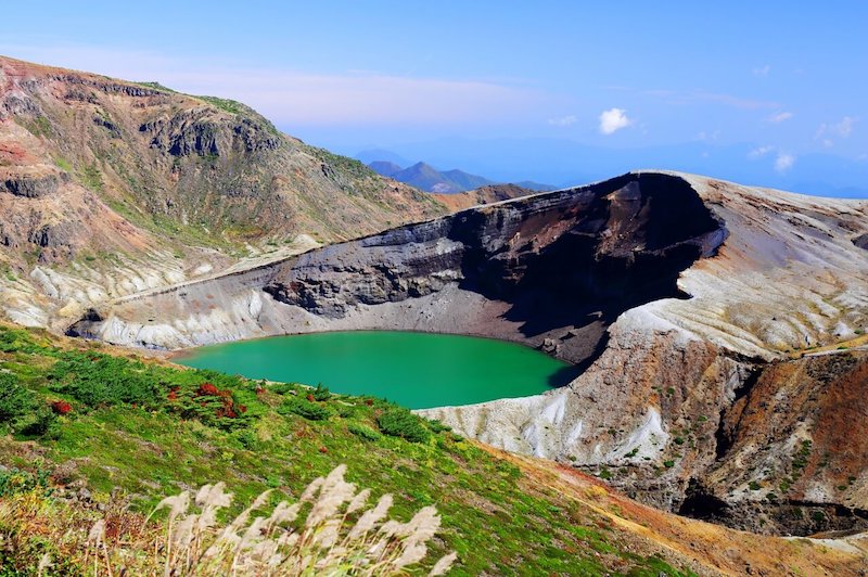 Mountains in Japan - Okama Crater near the summit of Mount Zaō