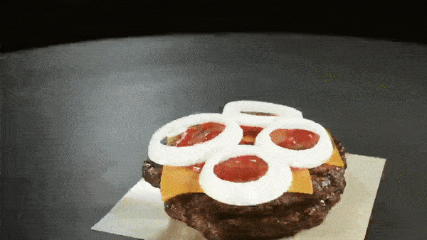 Burger King Japan bunless burger - layering the extreme one pound beef burger