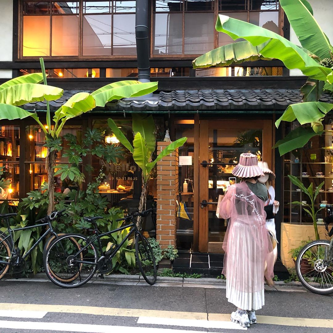 japan cafes heritage buildings - cafe bibliotic hello storefront