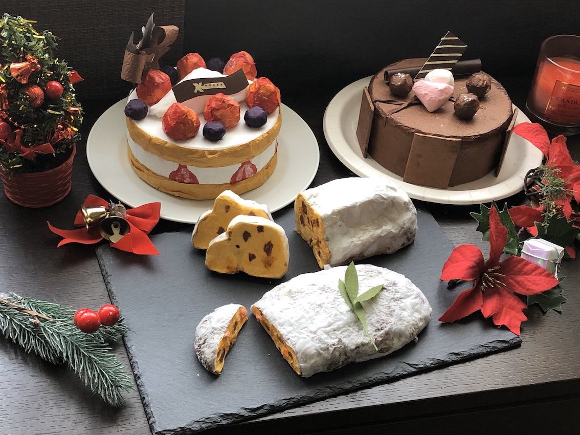 japanese papercraft food models - christmas desserts food model