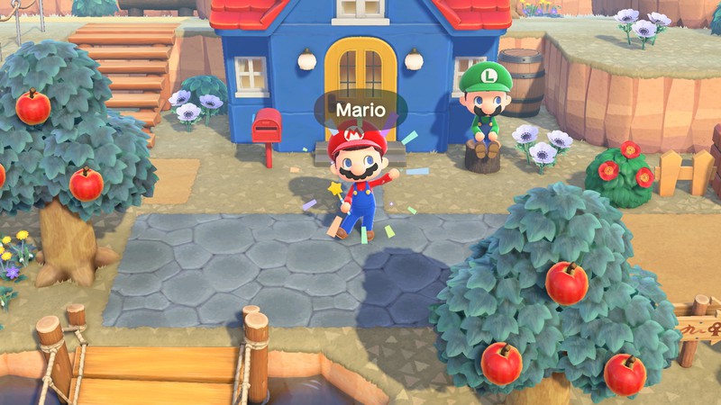 Animal Crossing Super Mario - avatar dressed in mario's costume