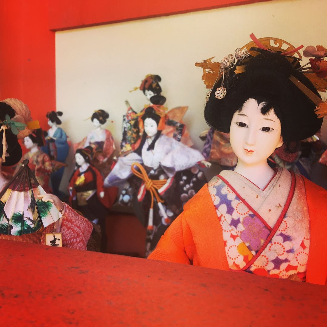 Discarded dolls at Awashima Shrine