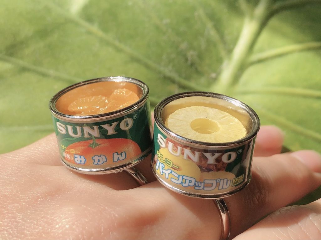 Canned food rings - canned pineapples and orange rings