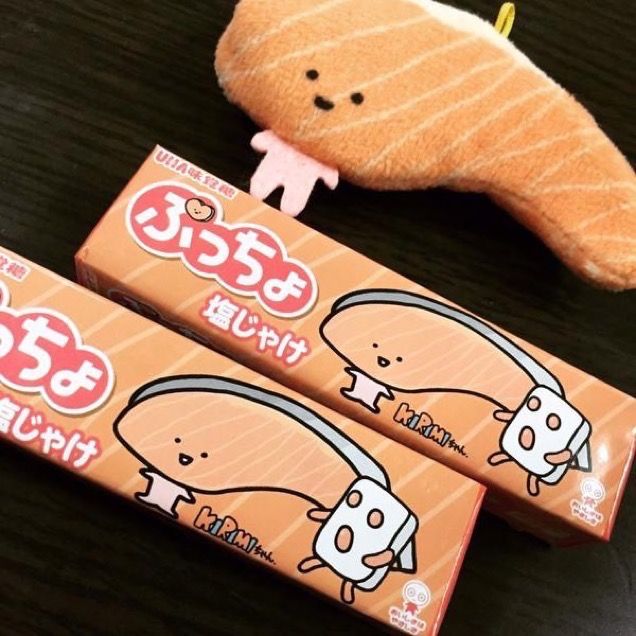 Weird Japanese candy - salted salmon puccho candy