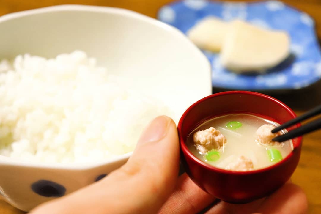 miso soup capsule toy - pork with beansprout and spring onions