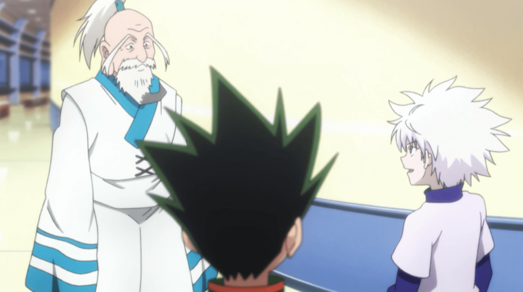 Anime speech habits - killua speaking to netero in hunter x hunter