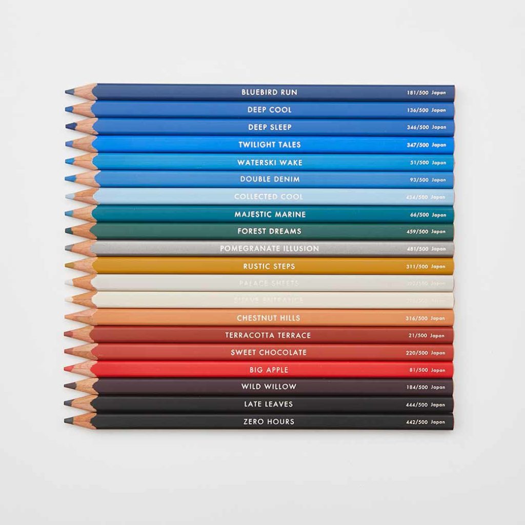 Felissimo Hokusai coloured pencils - names of colours
