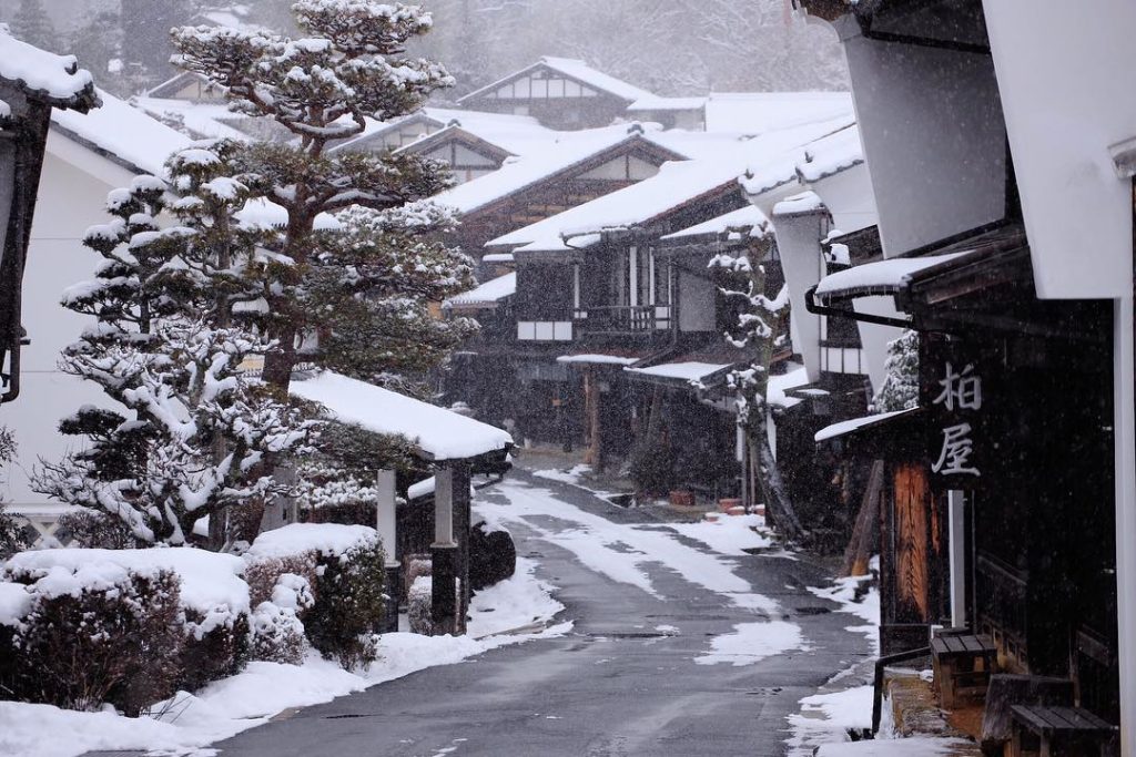 Traditional Japanese towns - tsumago juku in winter