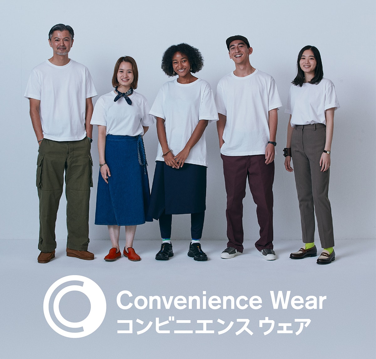 FamilyMart Convenience Wear - 5 people in white shirts