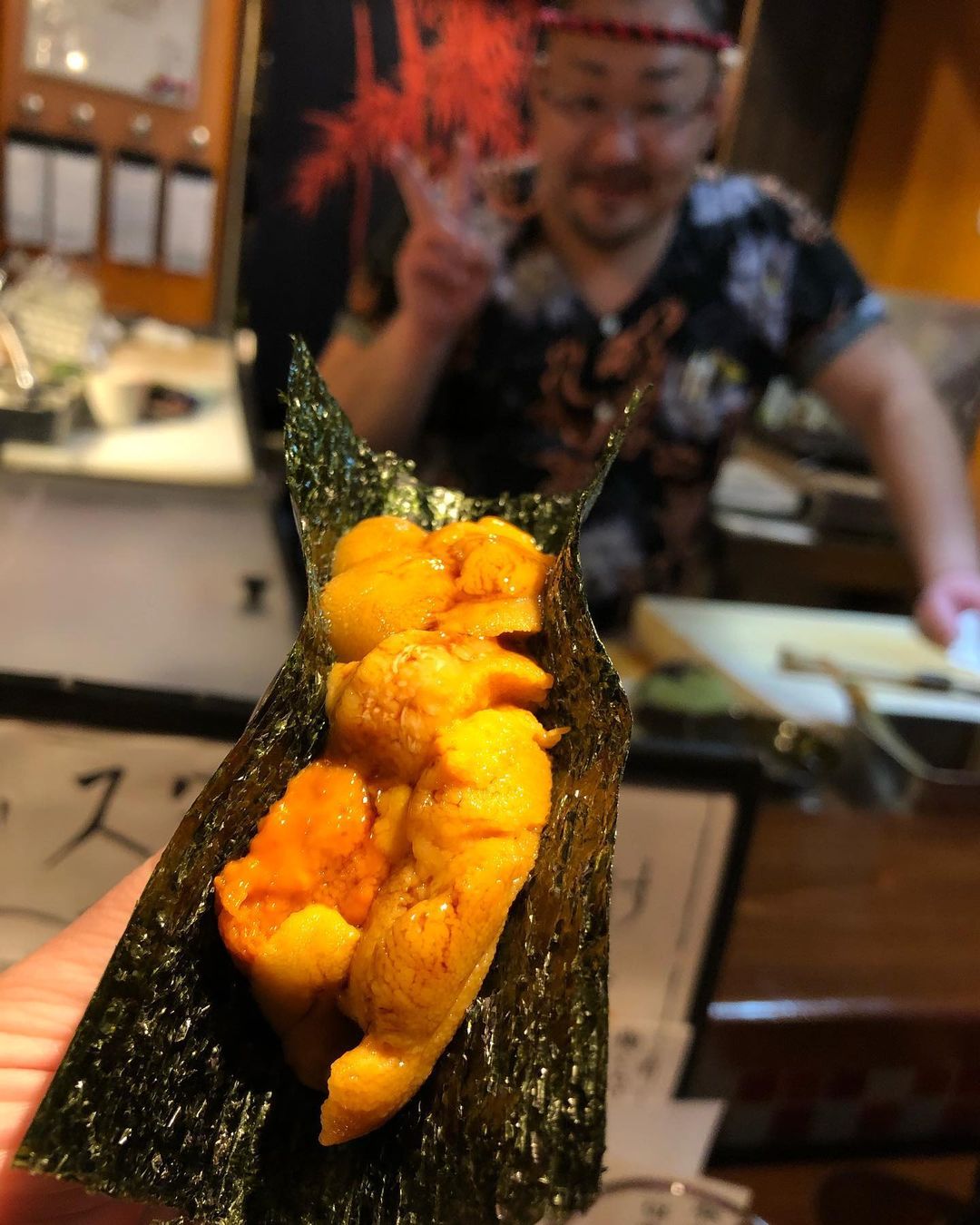 cheap sushi osaka - urchin sushi