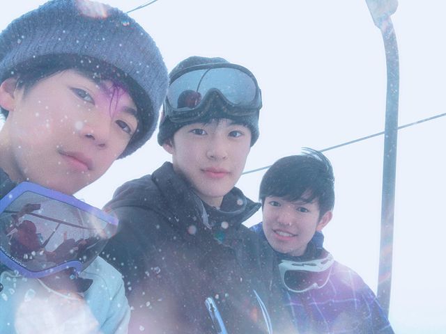 handsome japanese boy - skiing