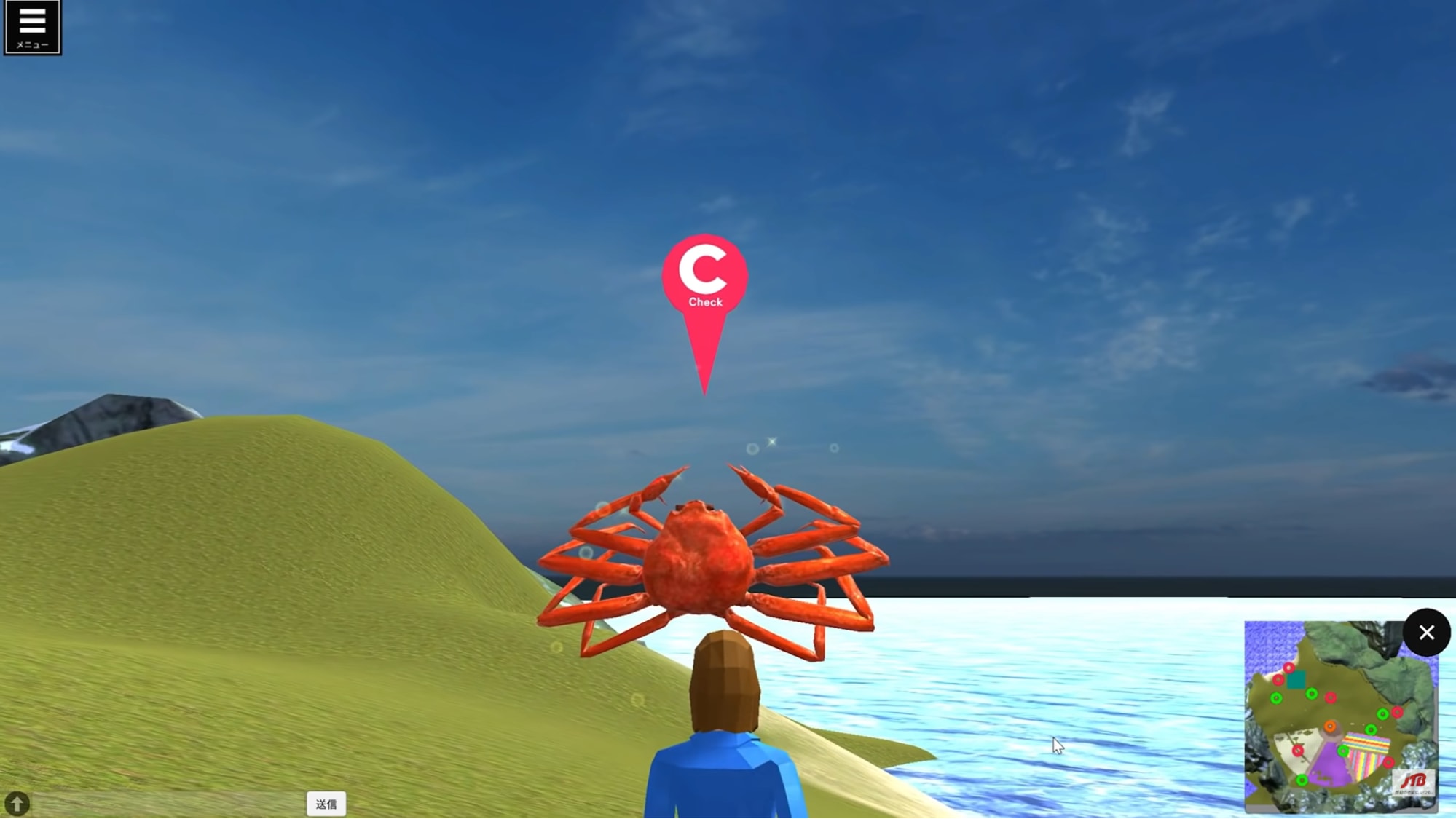 travel agency jtb japan vr - crab in hokkaido