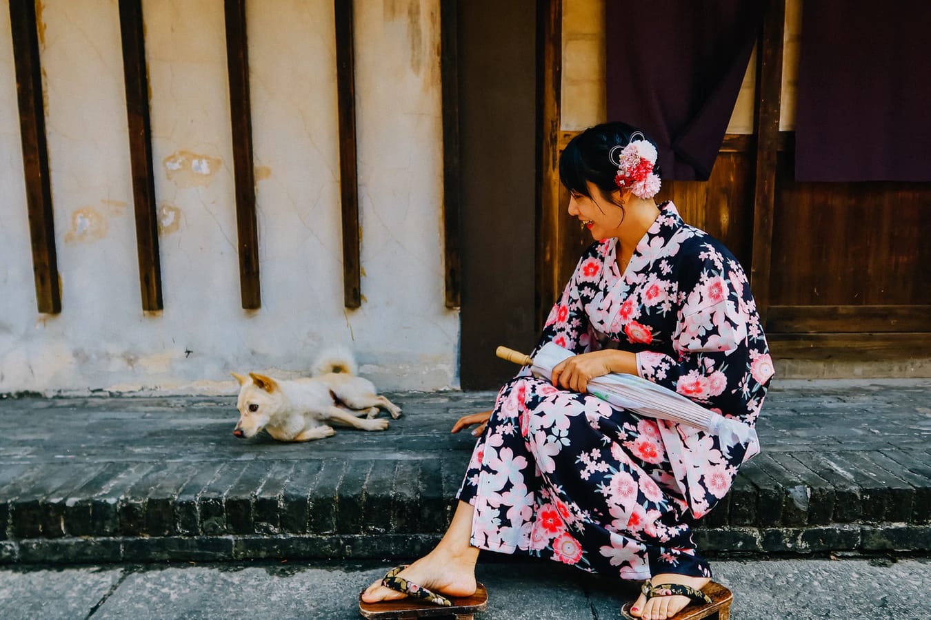 Japanese girl names - girl kimono cat