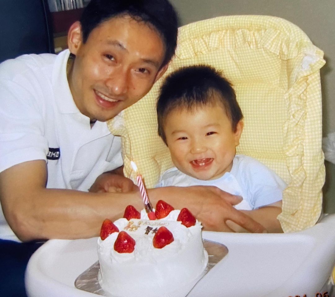 Harimoto Tomokazu and dad