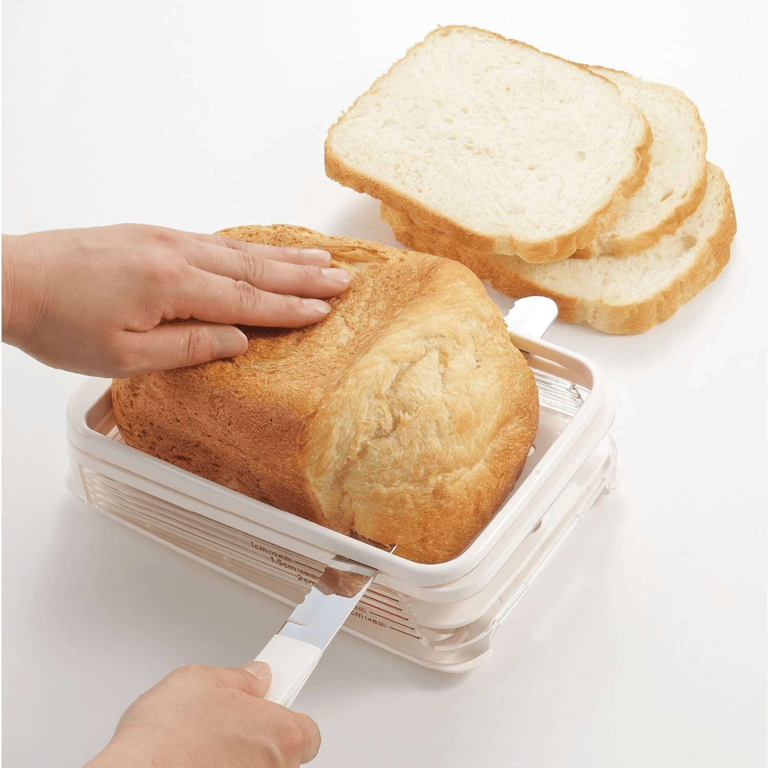 japanese bread slicer - slicing bread evenly