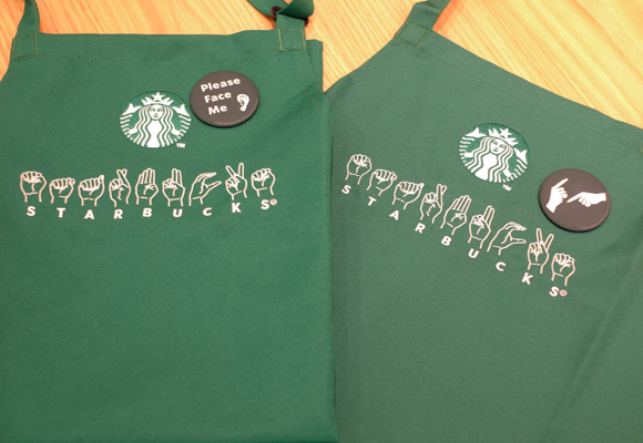 Starbucks Signing Store Tokyo - aprons and badges