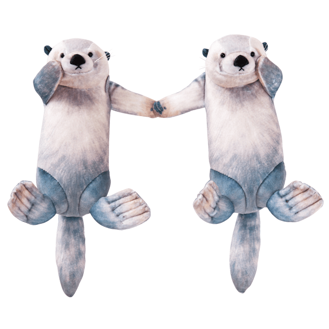 sea otter pouch - holding hands
