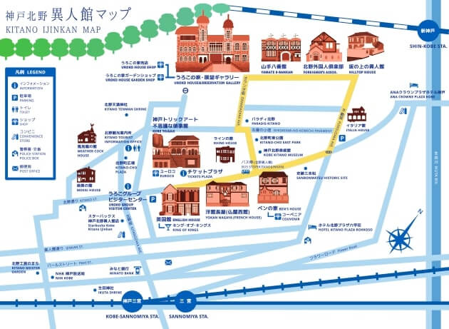 Uroko House - Kitano Ijinkan-gai map