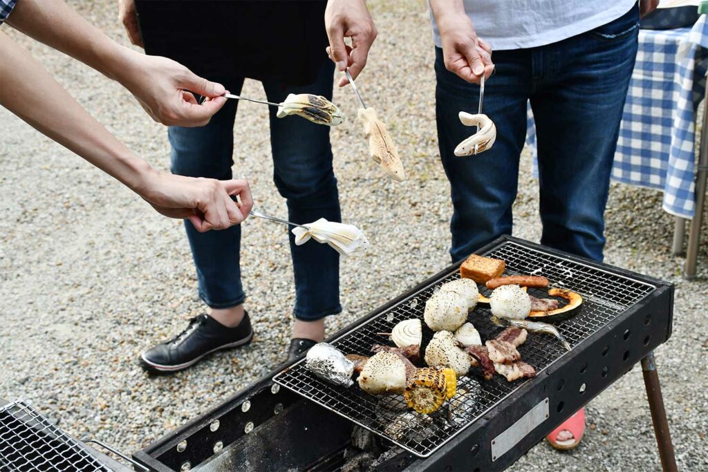 fish marshmallow - outside grill