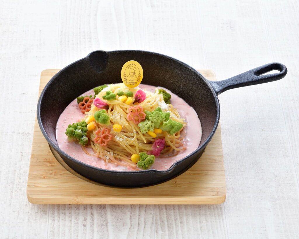 kirby cafe spring menu - sakura shrimp pasta