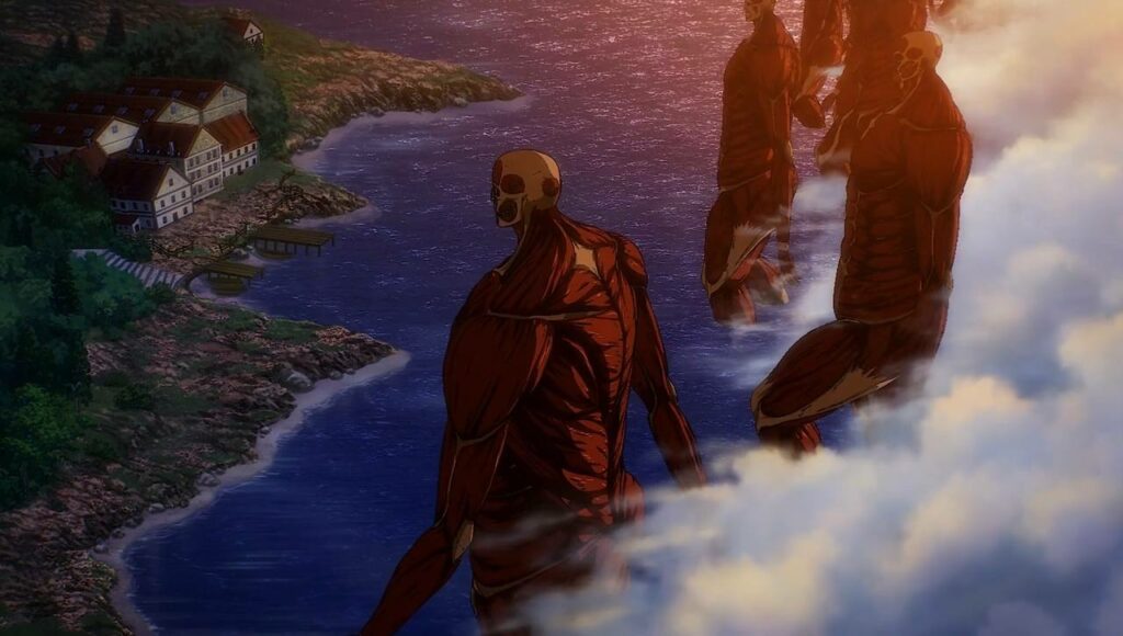 Attack on Titan Final Season Part 2 - wall titans approaching marley
