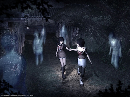 japanese horror games - fatal frame 2 mio and mayu