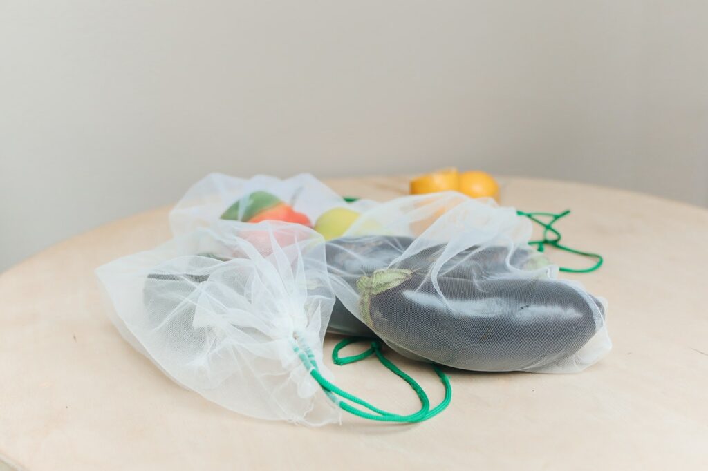 Garbage disposal in Japan - fruits and vegetables in a bag