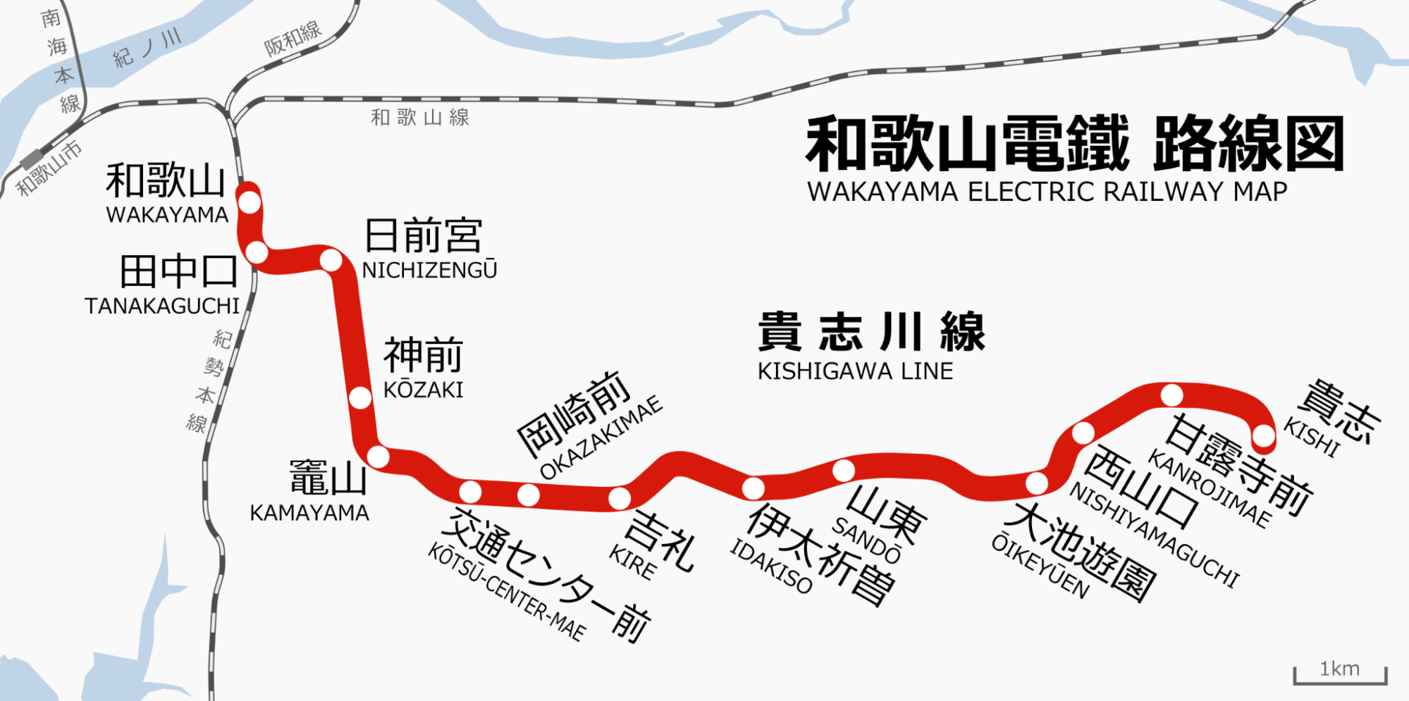 wakayama tama densha - train route