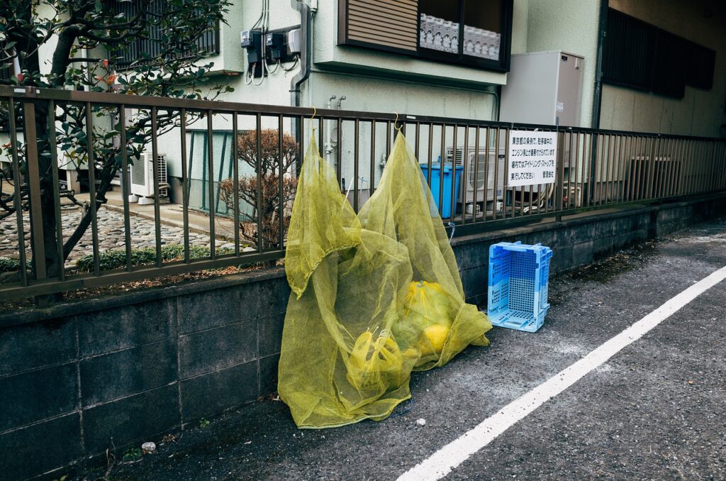 Studying in Japan - rubbish collection spot