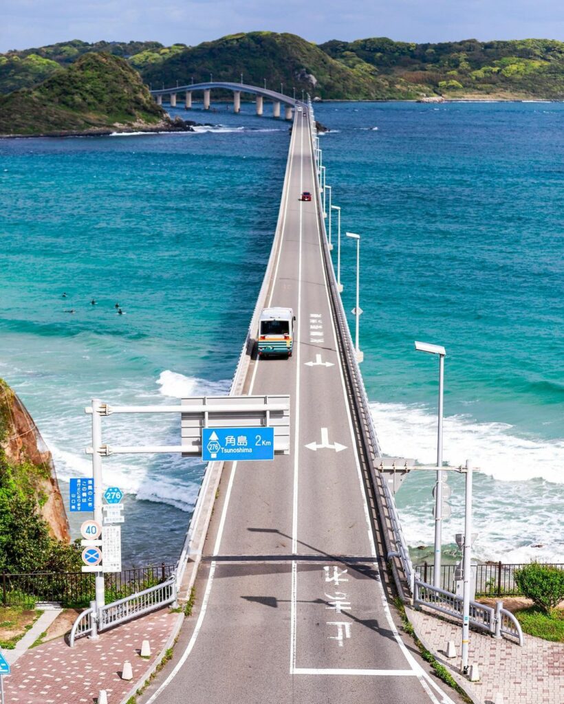 Tsunoshima Bridge - sea view