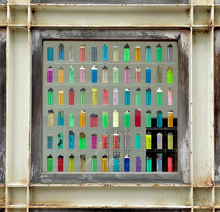 naoshima island - colourful bottles