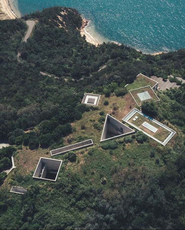 naoshima island - drone shot