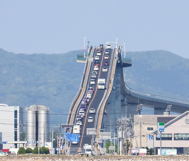 Eshima Ohashi Bridge Steep Bridge That Looks Like A Roller Coaster