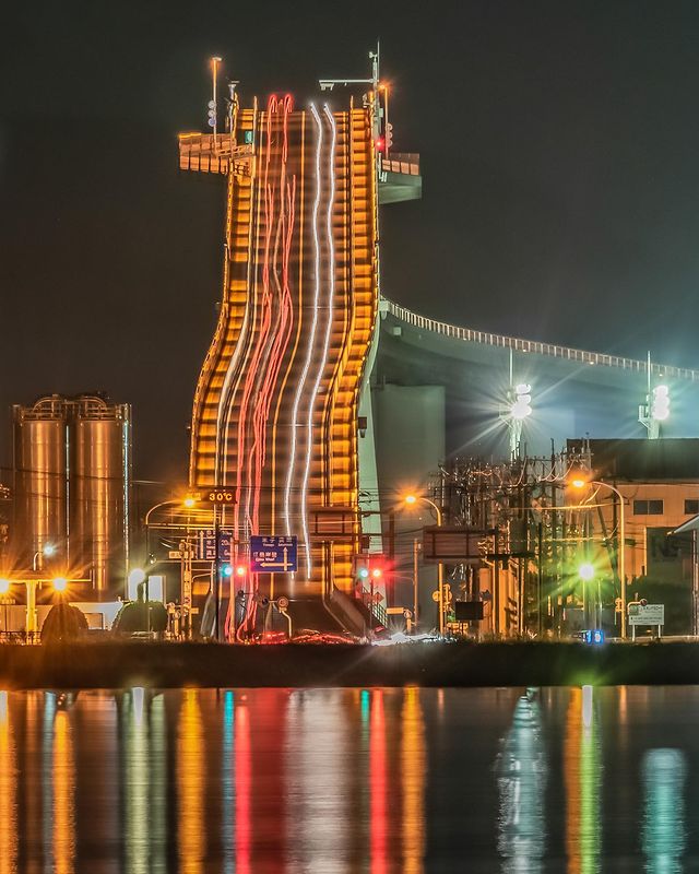 Eshima Ohashi Bridge - the bridge at night