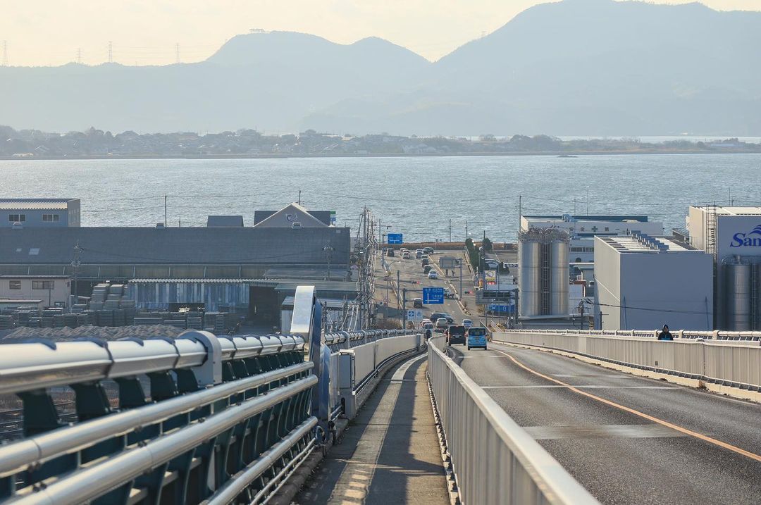 Eshima Ohashi Bridge - view from the top of the bridge