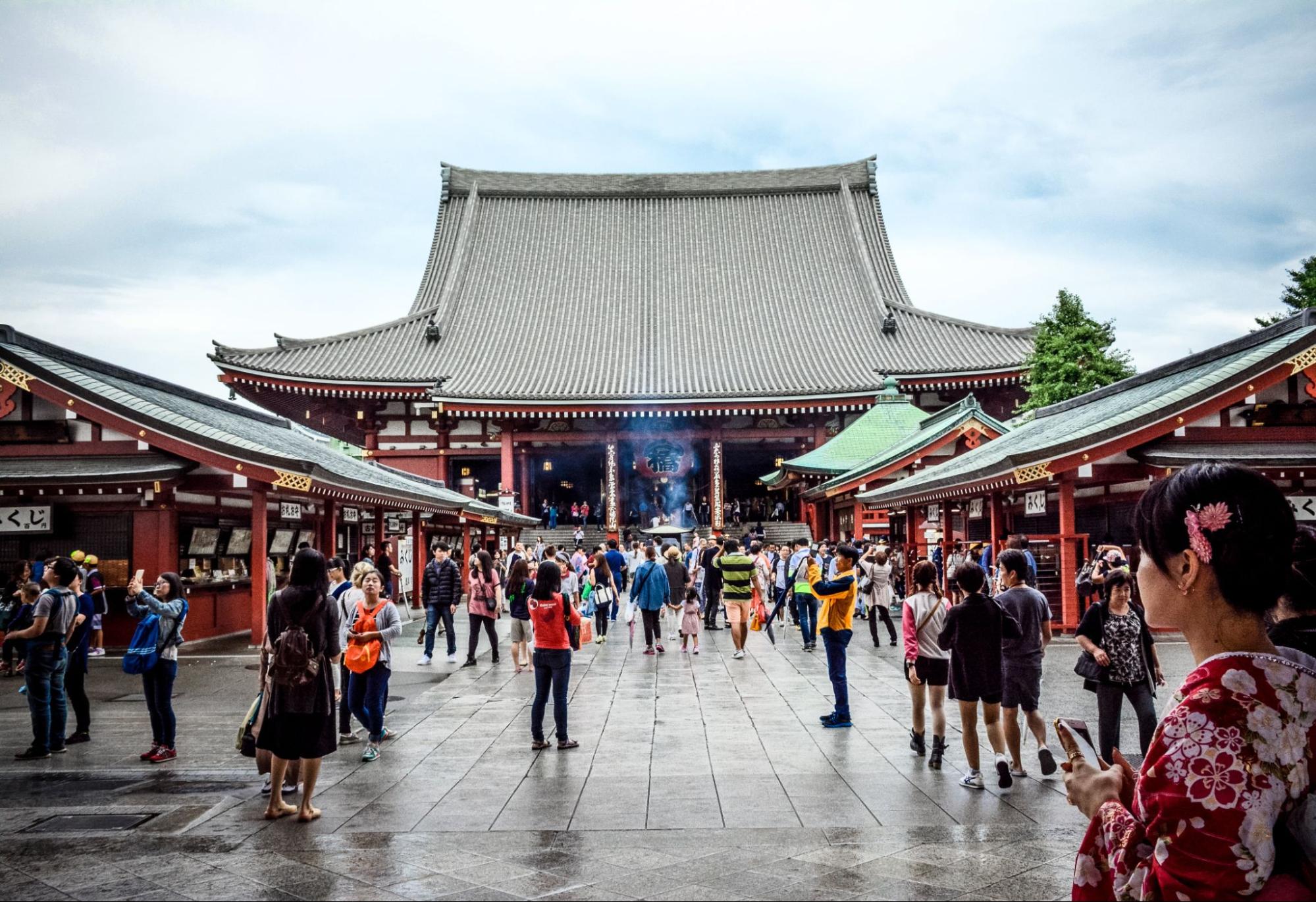 Non-guided Group Travel - tourists at Asakusa