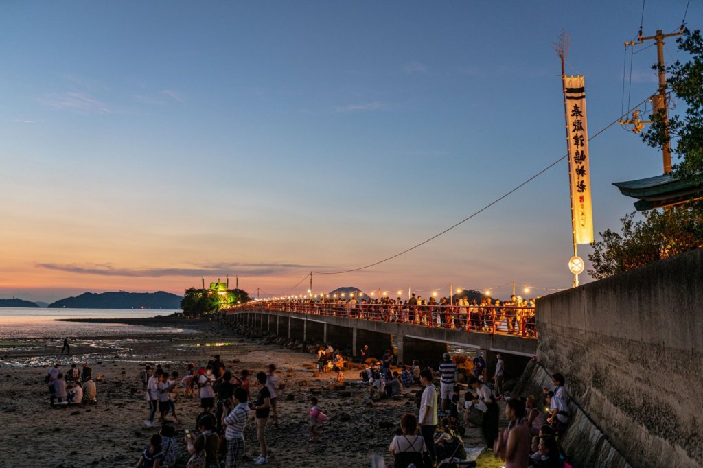 Tsushima Shrine - island during the evening 