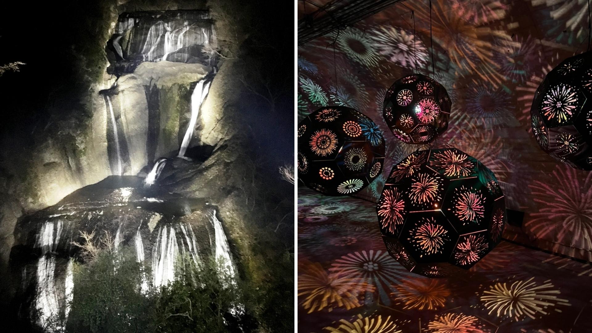 Fukuroda Falls - light exhibition collage