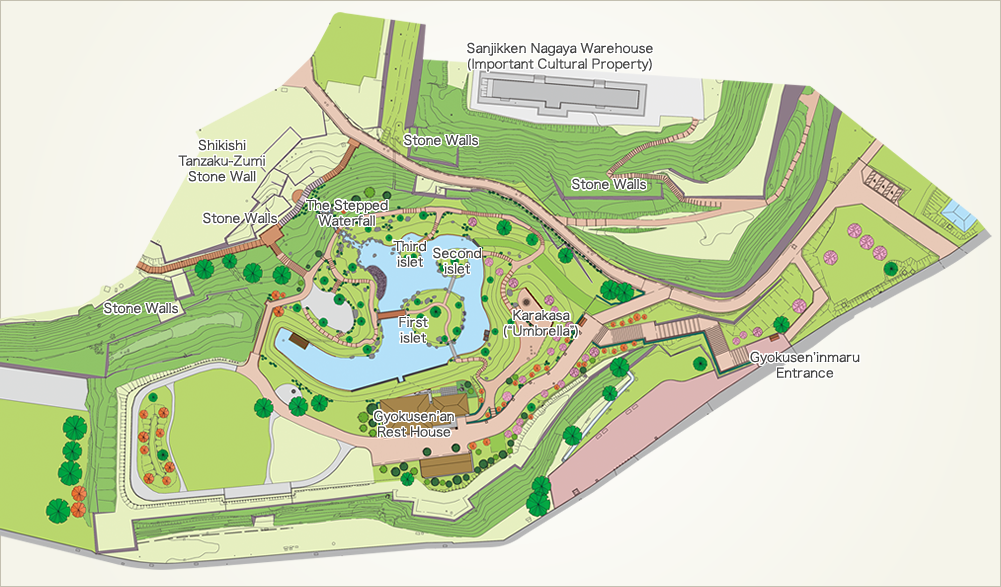 Gyokusen’inmaru Garden - garden layout